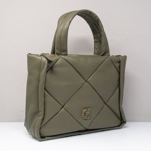 Cole Haan Grand Series Quilted Tote Bag Tea Leaf Green Leather - Picture 2 of 11